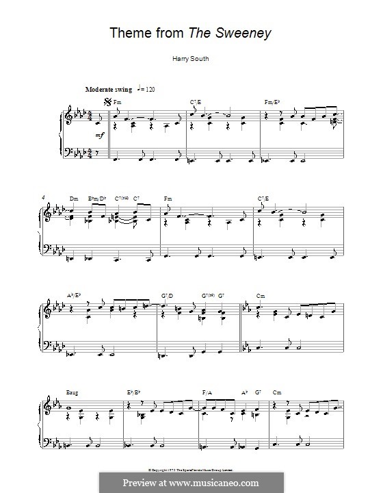 Theme from The Sweeney: Для фортепиано by Harry South