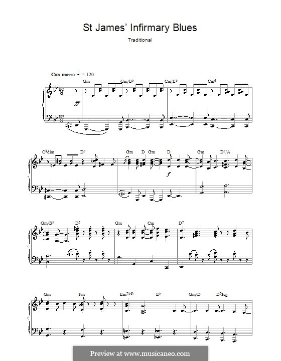 St. James' Infirmary Blues: Для фортепиано by folklore