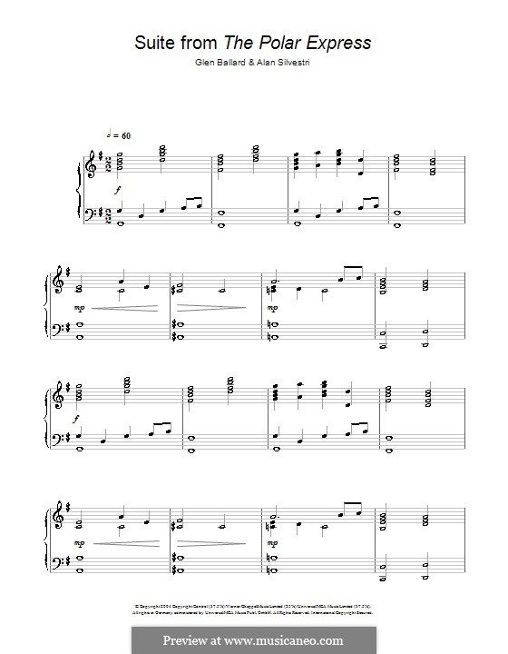 Suite (from The Polar Express): Для фортепиано by Alan Silvestri, Glen Ballard
