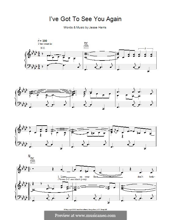 I've Got To See You Again (Norah Jones): Для голоса и фортепиано (или гитары) by Jesse Harris
