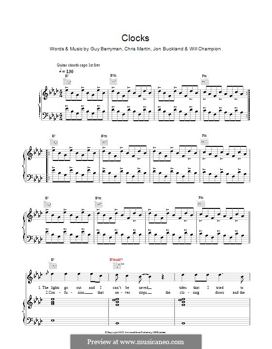 Vocal version: Для голоса и фортепиано (или гитары) by Chris Martin, Guy Berryman, Jonny Buckland, Will Champion
