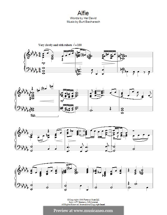 Alfie: Для фортепиано by Burt Bacharach