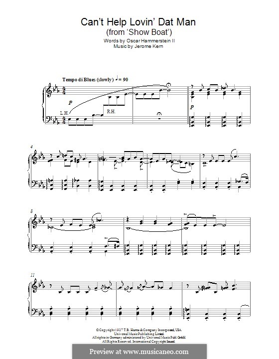 Can't Help Lovin' Dat Man (from Show Boat): Для фортепиано by Джером Керн
