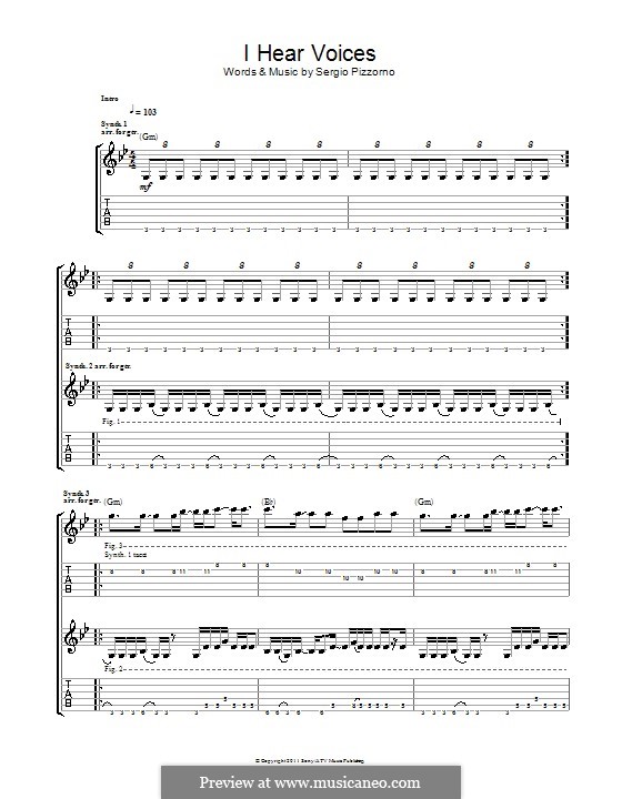 I Hear Voices (Kasabian): Для гитары с табулатурой by Sergio Pizzorno