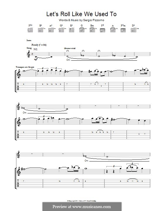 Let's Roll Just Like We Used To (Kasabian): Для гитары с табулатурой by Sergio Pizzorno