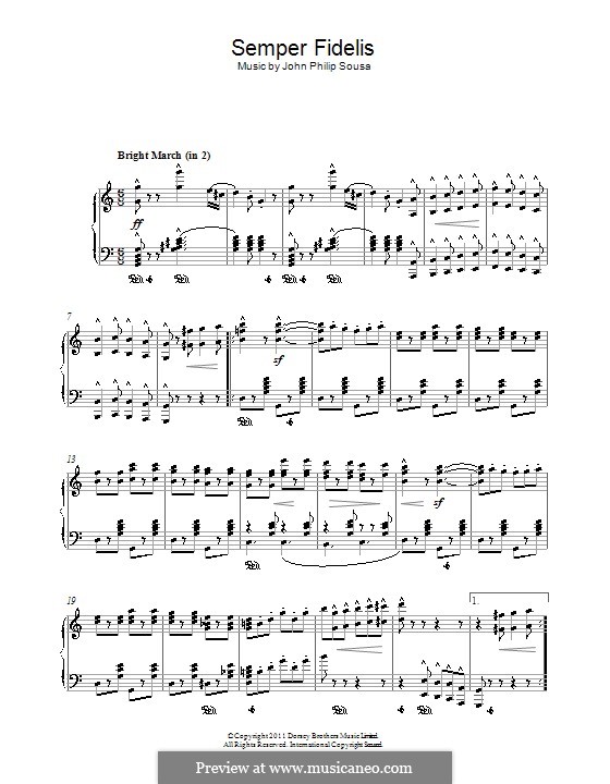Semper Fidelis : Для фортепиано by Джон Филип Суза
