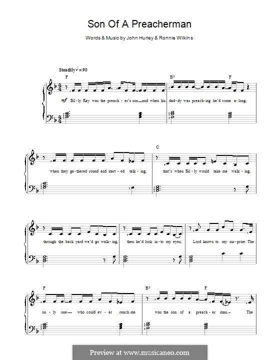 Son of a Preacher Man (Dusty Springfield): Для голоса и фортепиано by John Hurley, Ronnie Wilkins