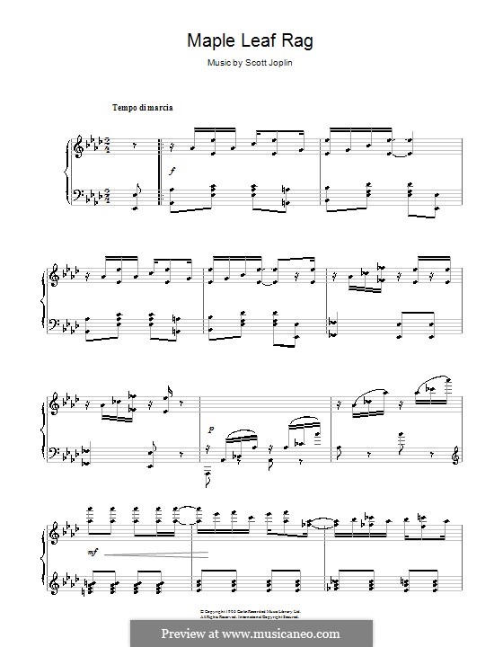 Maple Leaf Rag (Printable Scores): Для фортепиано by Скотт Джоплин