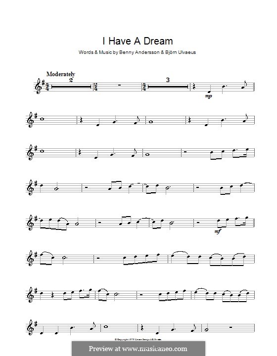 I Have a Dream (ABBA): Для флейты by Benny Andersson, Björn Ulvaeus