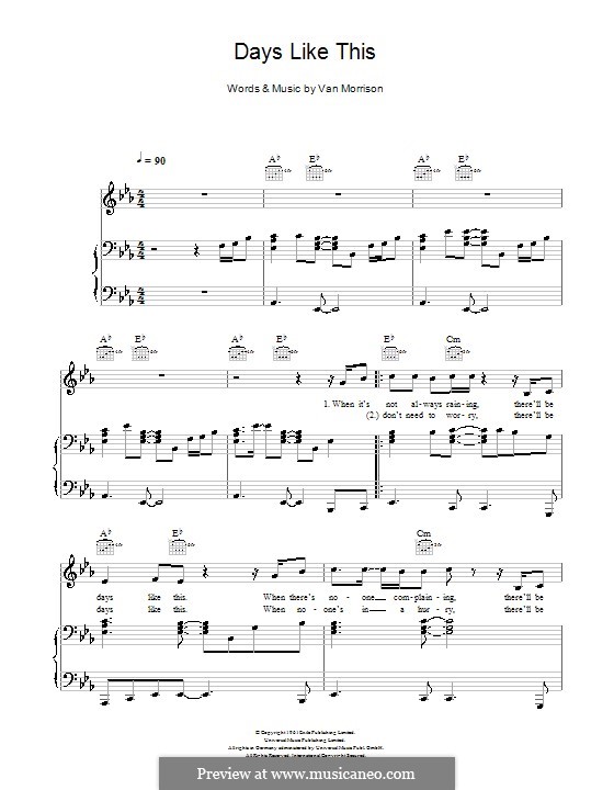 Days Like This: Для голоса и фортепиано (или гитары) by Van Morrison
