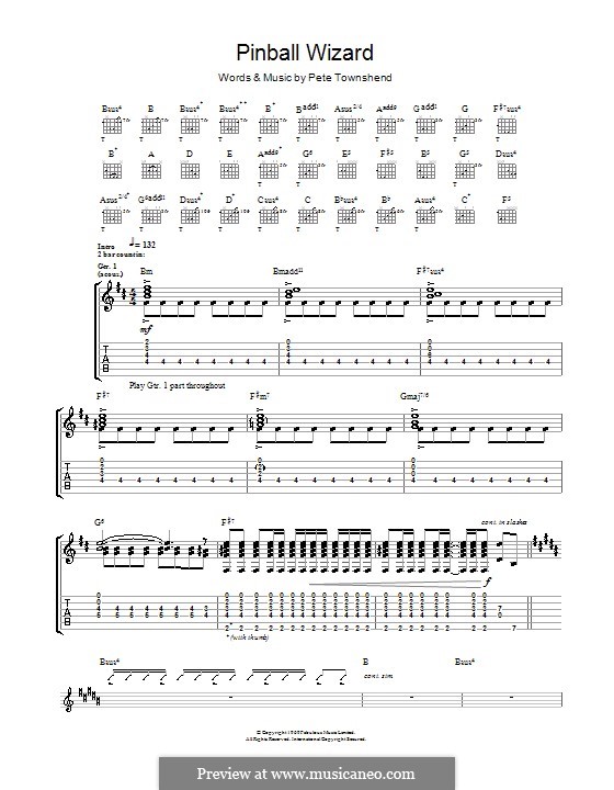 P. Townshend Pinball Wizard (The Who) ноты на MusicaNeo