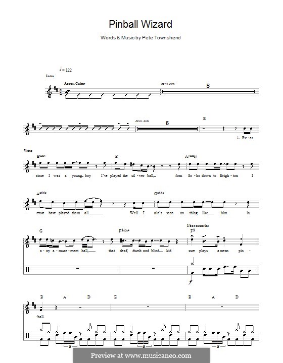 P. Townshend Pinball Wizard (The Who) ноты на MusicaNeo