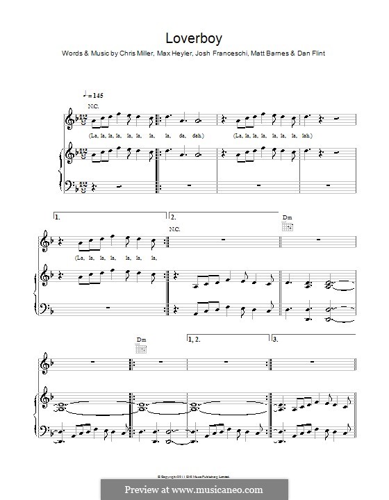Loverboy (You Me at Six): Для голоса и фортепиано (или гитары) by Chris Miller, Dan Flint, Josh Franceschi, Matt Barnes, Max Heyler