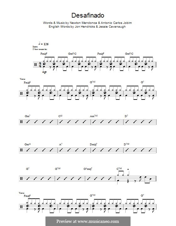 Desafinado (Slightly Out of Tune): Drums by Antonio Carlos Jobim