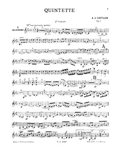 Фортепианный квинтет ми-бемоль мажор, Op.1: Скрипка II by Алексис де Кастийон