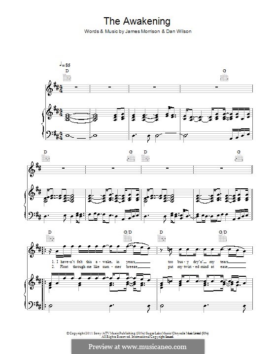 The Awakening: Для голоса и фортепиано (или гитары) by Daniel Wilson, James Morrison