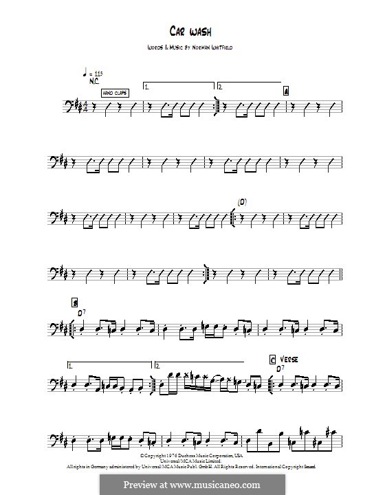 Car Wash (Rose Royce): Для бас-гитары by Norman J. Whitfield