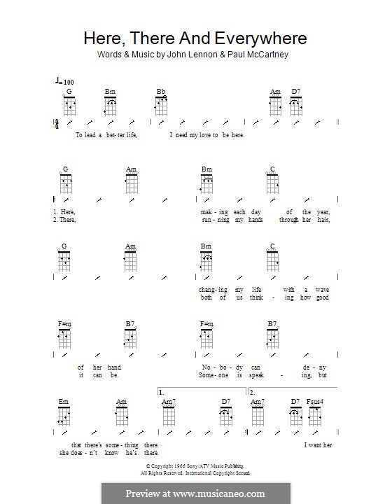 Here, There and Everywhere (The Beatles): Для укулеле с вариантом боя by John Lennon, Paul McCartney