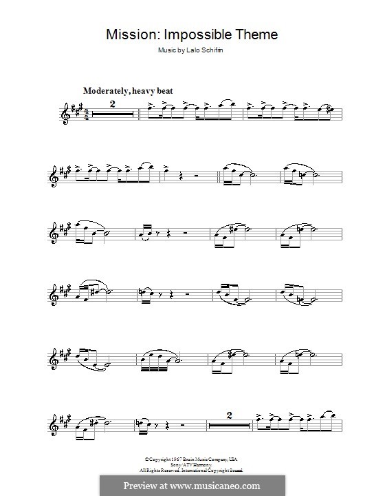 Mission: Impossible Theme (Mission Accomplished): Для альтового саксофона by Lalo Schifrin