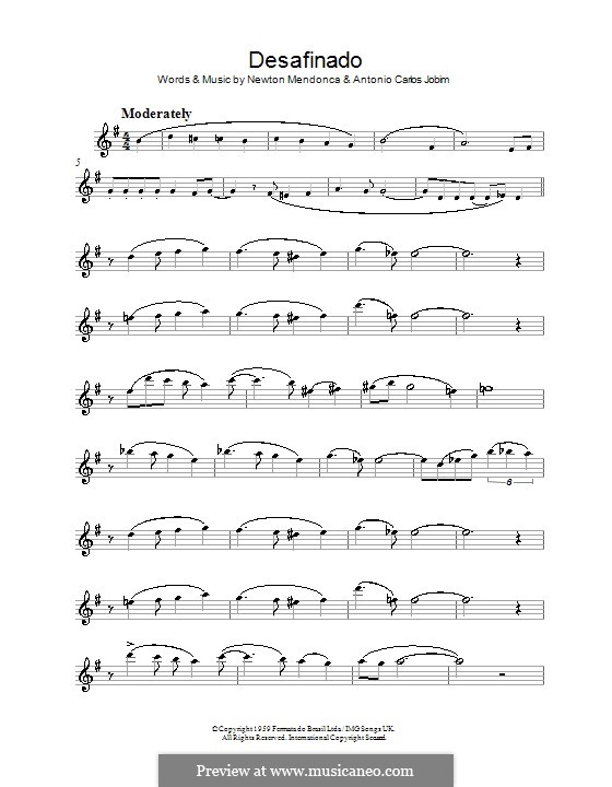 Desafinado (Slightly Out of Tune): Для кларнета by Antonio Carlos Jobim