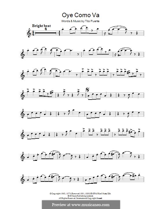 Oye Como Va (Santana): Для флейты by Tito Puente