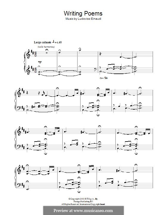 Writing Poems: Для фортепиано by Ludovico Einaudi