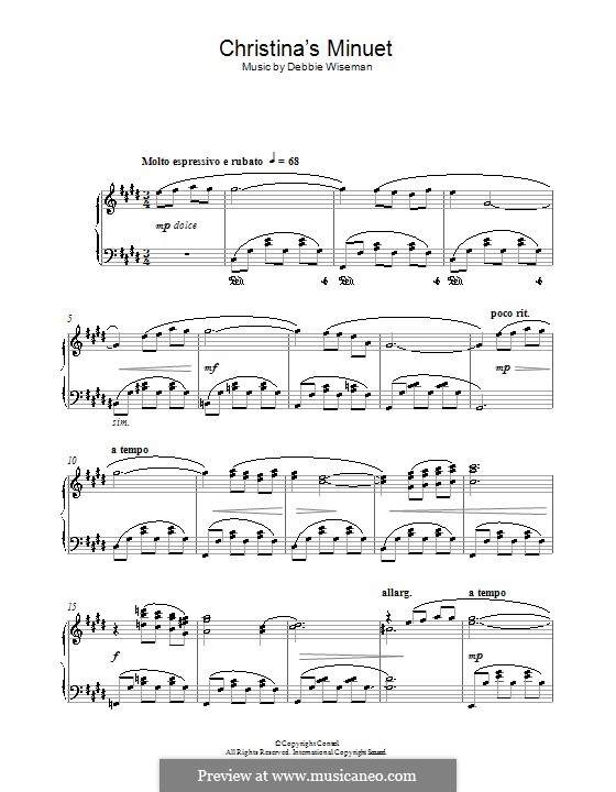 Christina's Minuet (Theme from Haunted): Для фортепиано by Debbie Wiseman