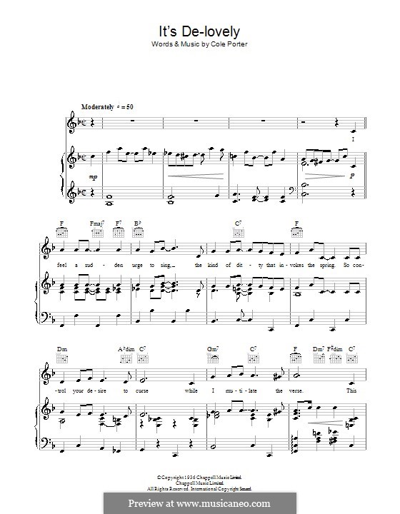 It's De-Lovely: Для голоса и фортепиано (или гитары) by Кол Портер