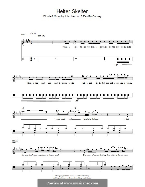 Helter Skelter (The Beatles): Для ударных by John Lennon, Paul McCartney