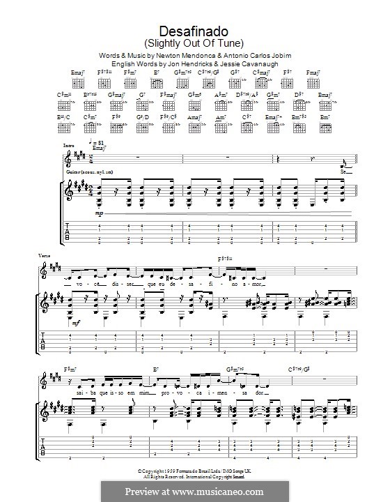 Desafinado (Slightly Out of Tune): Для гитары by Antonio Carlos Jobim