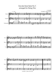 Гавот: Версия для струнного трио by Иоганн Себастьян Бах