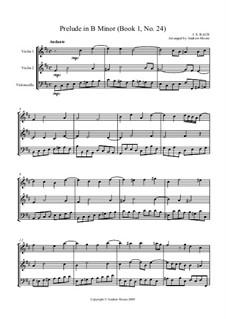 Прелюдия и фуга No.24 си минор, BWV 869: Прелюдия, для струнного трио by Иоганн Себастьян Бах