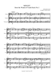 Юный дирижер. Сюита No.1, Op.1a: No.3 Minuet, for string trio by Эдуард Элгар