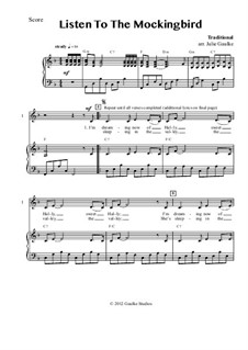 Listen to the Mocking Bird: Клавир с вокальной партией (фа мажор) by Septimus Winner