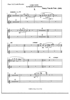 Lyric Suite for Marimba and Orchestra: Партии by Nancy Van de Vate