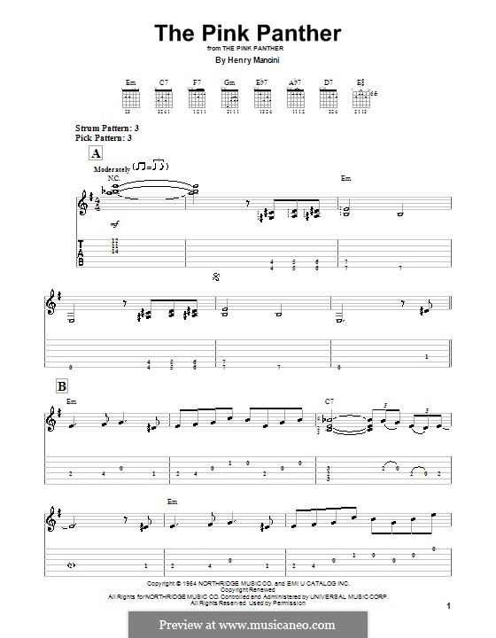 Instrumental version: Для гитары by Henry Mancini