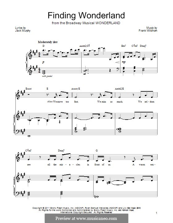 Finding Wonderland: Для голоса и фортепиано (или гитары) by Frank Wildhorn