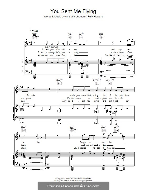 You Sent Me Flying: Для голоса и фортепиано (или гитары) by Amy Winehouse, Felix Howard