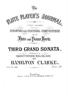 Grand sonata No.3 in B flat major for flute and piano, Op.221: Партитура by Hamilton Clarke