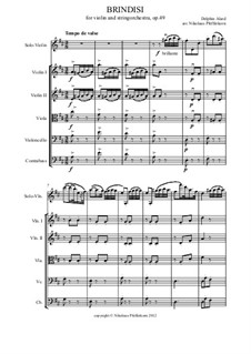 Brindisi, for violin and strings, Op.49: Brindisi, for violin and strings by Жан Дельфен Аляр