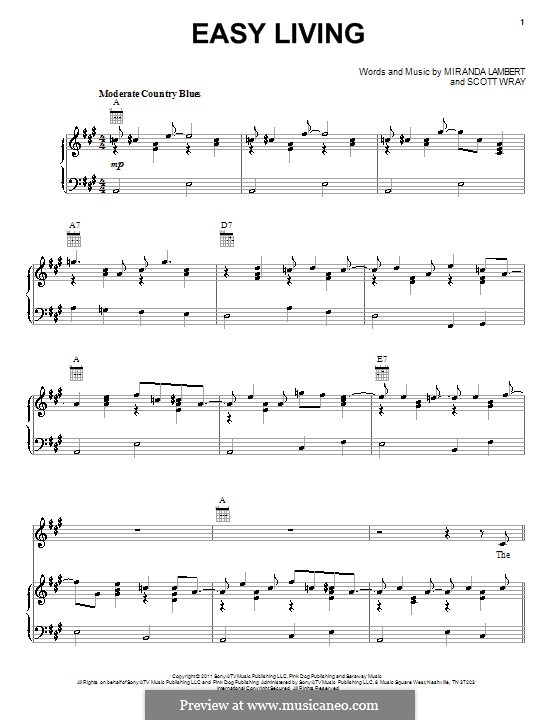 Easy Living: Для голоса и фортепиано (или гитары) by Miranda Lambert, Scott Wray