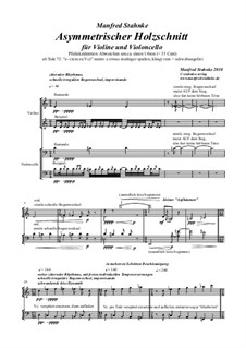 Asymmetrischer Holzschnitt (violine, violoncello): Asymmetrischer Holzschnitt (violine, violoncello) by Manfred Stahnke