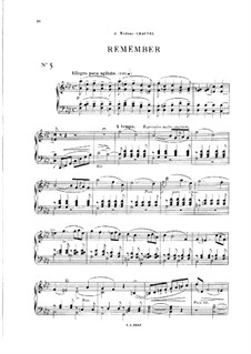 Vingt pièces nouvelles: No.5 Remember by Теодор Дюбуа