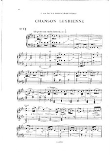 Vingt pièces nouvelles: No.13 Chanson lesbienne by Теодор Дюбуа