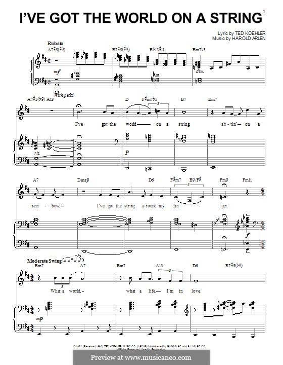I've Got the World on a String: Для голоса и фортепиано или гитары (Landau Eugene Murphy, Jr.) by Harold Arlen