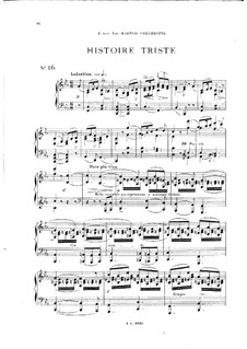 Vingt pièces nouvelles: No.16 Histoire triste by Теодор Дюбуа