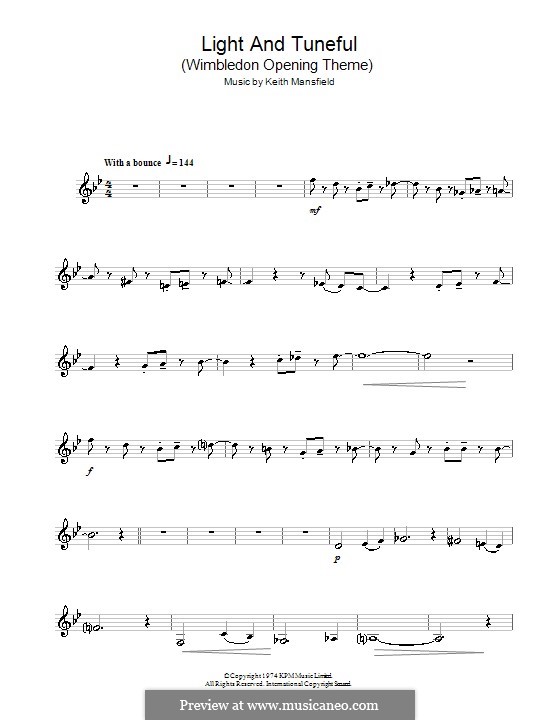 Light and Tuneful (Wimbledon Opening Theme): Для альтового саксофона by Keith Mansfield
