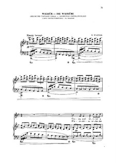 Валькирия, WWV 86b: Act II, scene III Sigmund Frühlingslied, for voice and piano by Рихард Вагнер