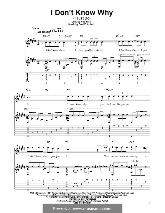 I Don't Know Why (I Just Do): Для гитары (Frank Sinatra) by Roy Turk, Fred E. Ahlert