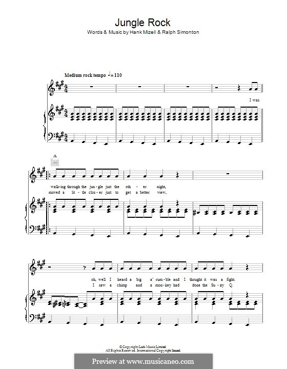 Jungle Rock: Для голоса и фортепиано (или гитары) by Ralph Simonton, Hank Mizell